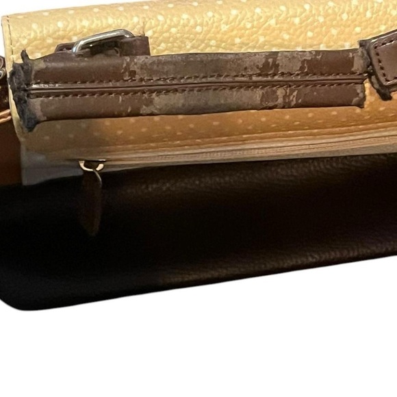 Art Fever Cream and black leather bag with a unique design, with zipper - Picture 6 of 12